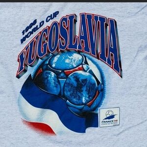 Vtg 1998 World Cup France Yugoslavia T-Shirt XL Single Stitch Soccer 90s